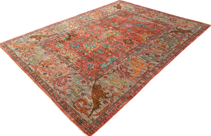 Turkmen weave Afghan 17th century Oushak inspired 370x277cm | Rug# 27197