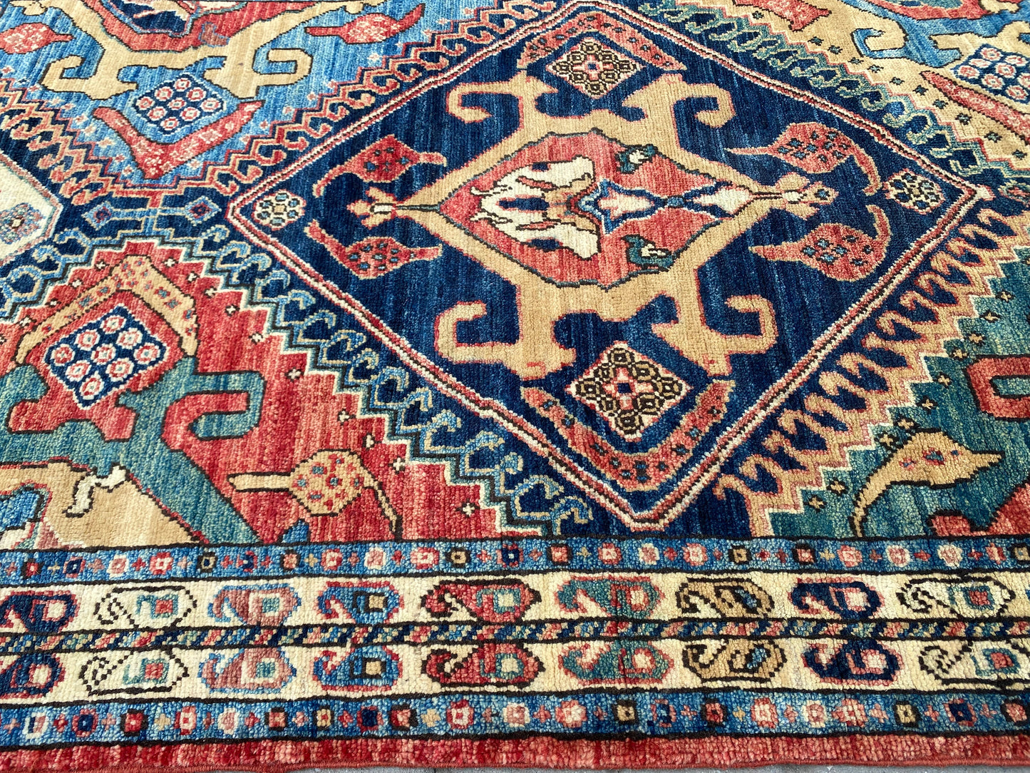 Turkmen weave Afghan, 19th century Caucasian inspired 146x86cm | Rug# 27199