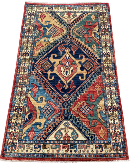 Turkmen weave Afghan, 19th century Caucasian inspired 146x86cm | Rug# 27199