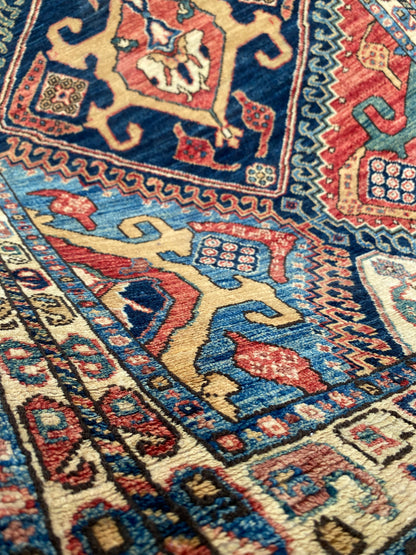 Turkmen weave Afghan, 19th century Caucasian inspired 146x86cm | Rug# 27199
