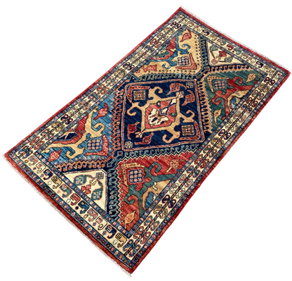 Turkmen weave Afghan, 19th century Caucasian inspired 146x86cm | Rug# 27199