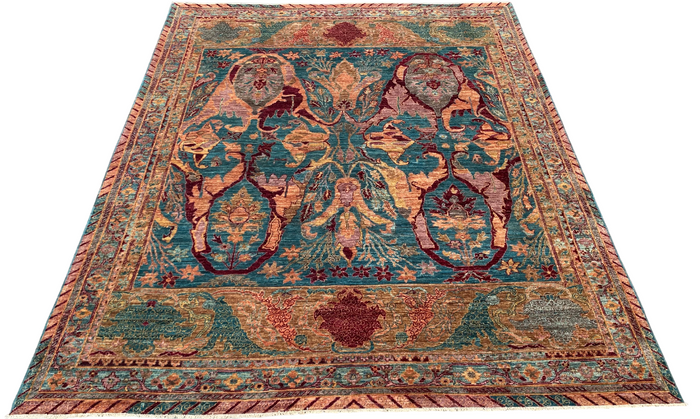 Turkmen weave Afghan dyes, 16th century Garous Bijar inspired 306x246cm | Rug# 27202