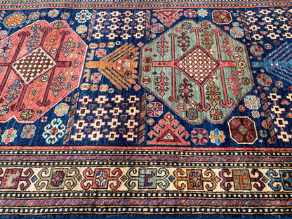 Turkmen weave Afghan, 19th century Caucasian inspired 349x123 cm | Rug# 27203