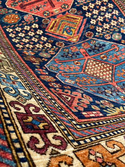 Turkmen weave Afghan, 19th century Caucasian inspired 349x123 cm | Rug# 27203