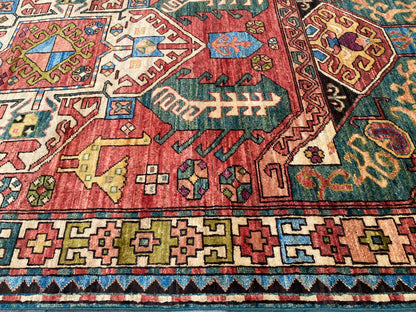 Turkmen weave Afghan,19th century Serapi-Heriz inspired 355x126 cm | Rug# 27204