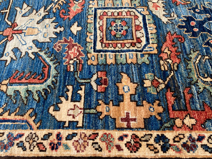 Turkmen weave Afghan, 19th century Serapi-Heriz inspired 194x69 cm | Rug# 27205