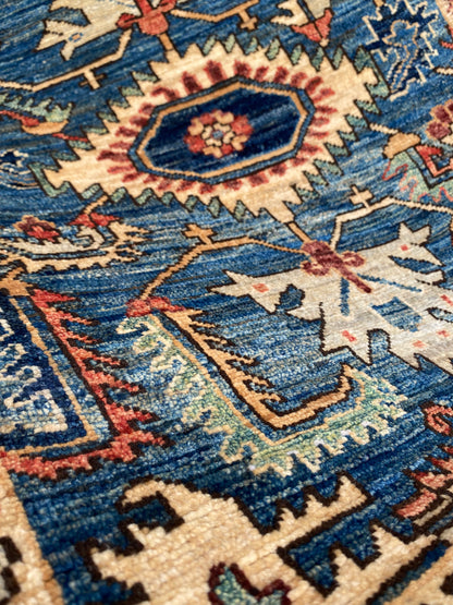 Turkmen weave Afghan, 19th century Serapi-Heriz inspired 194x69 cm | Rug# 27205
