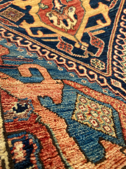 Turkmen weave Afghan, 19th century Qashqai inspired 184x58 cm | Rug# 27206