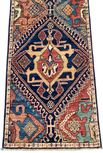Turkmen weave Afghan, 19th century Qashqai inspired 184x58 cm | Rug# 27206