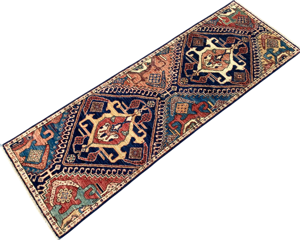 Turkmen weave Afghan, 19th century Qashqai inspired 184x58 cm | Rug# 27206