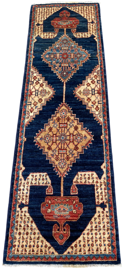 Turkmen weave Afghan, 19th century Caucasian inspired, 193x59 cm | Rug# 27207