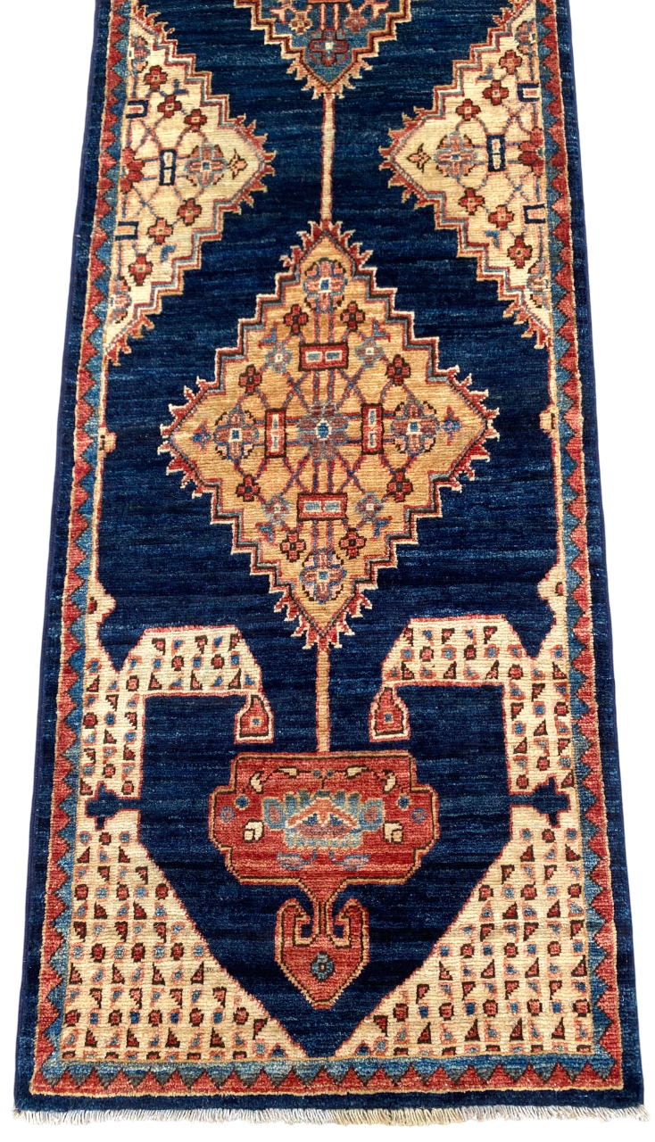 Turkmen weave Afghan, 19th century Caucasian inspired, 193x59 cm | Rug# 27207