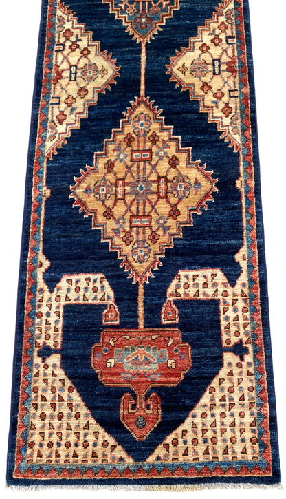 Turkmen weave Afghan, 19th century Caucasian inspired, 193x59 cm | Rug# 27207