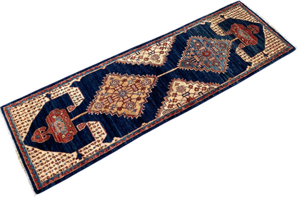 Turkmen weave Afghan, 19th century Caucasian inspired, 193x59 cm | Rug# 27207