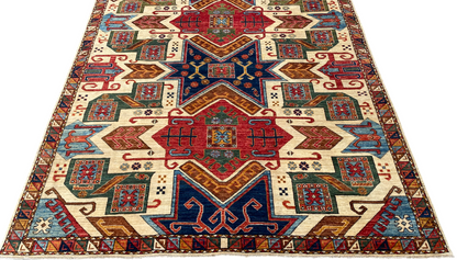 Turkmen weave Afghan 19th century Star-Kazak inspired, 290x239 cm | Rug# 27209