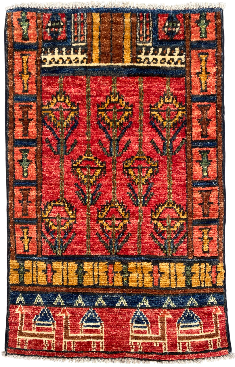 Turkmen weave prayer rug, Khiva-Uzbekistan 87x56cm | Rug# 27210
