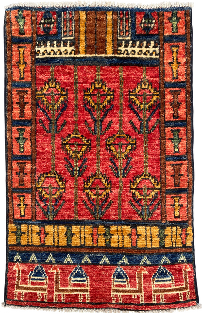 Turkmen weave prayer rug, Khiva-Uzbekistan 87x56cm | Rug# 27210