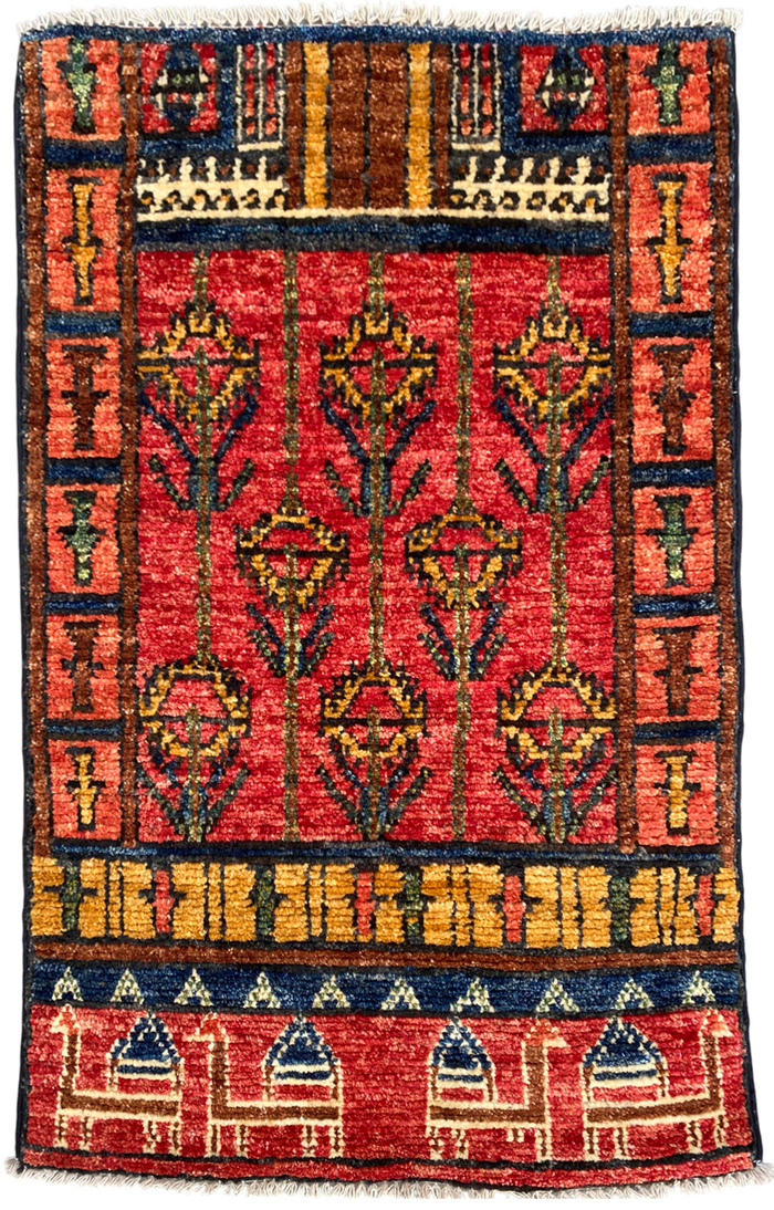Turkmen weave prayer rug, Khiva-Uzbekistan 87x56cm | Rug# 27210