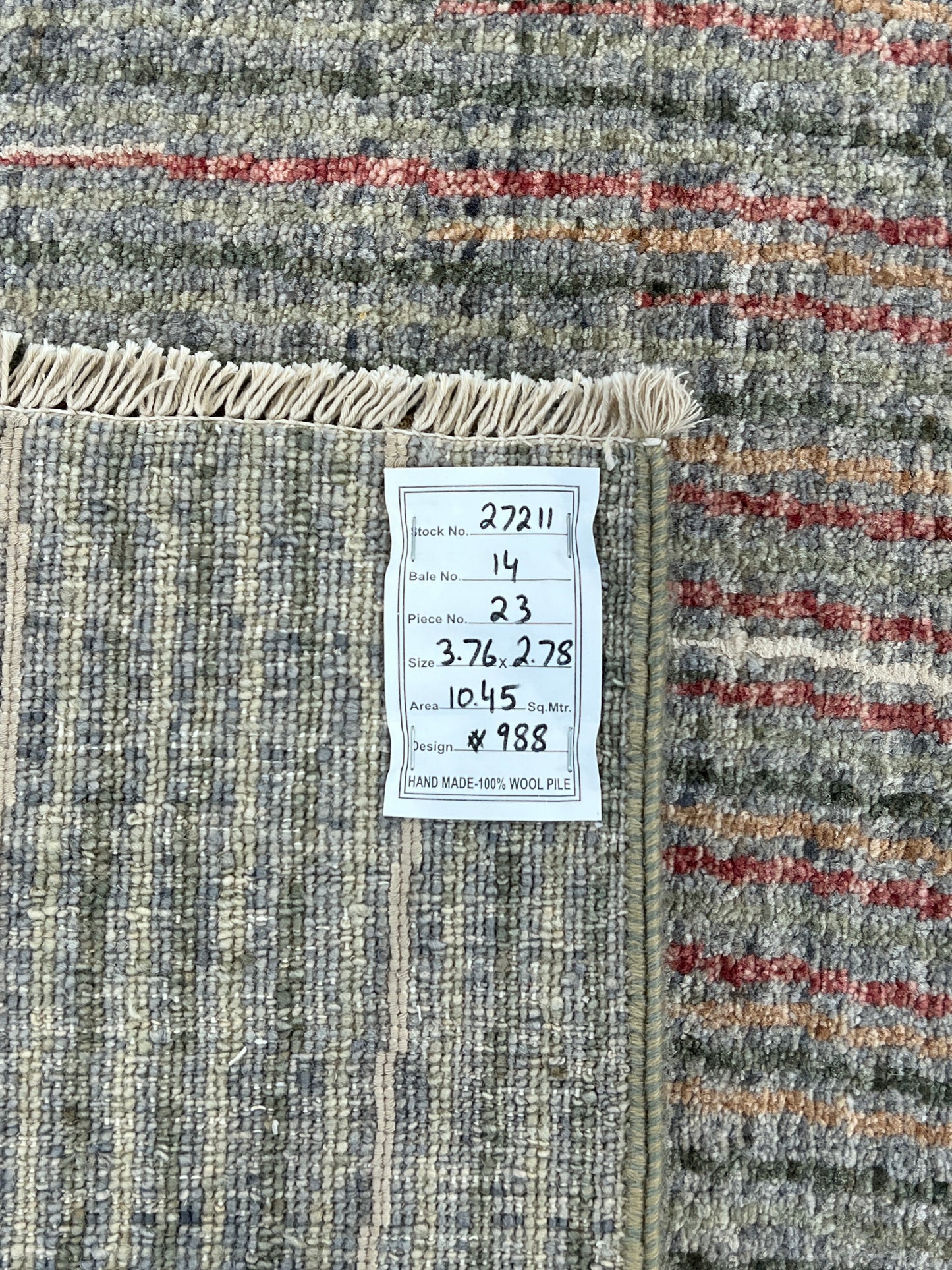 Modern Designer Rug in wool and silk,  376x278cm | Rug# 27211