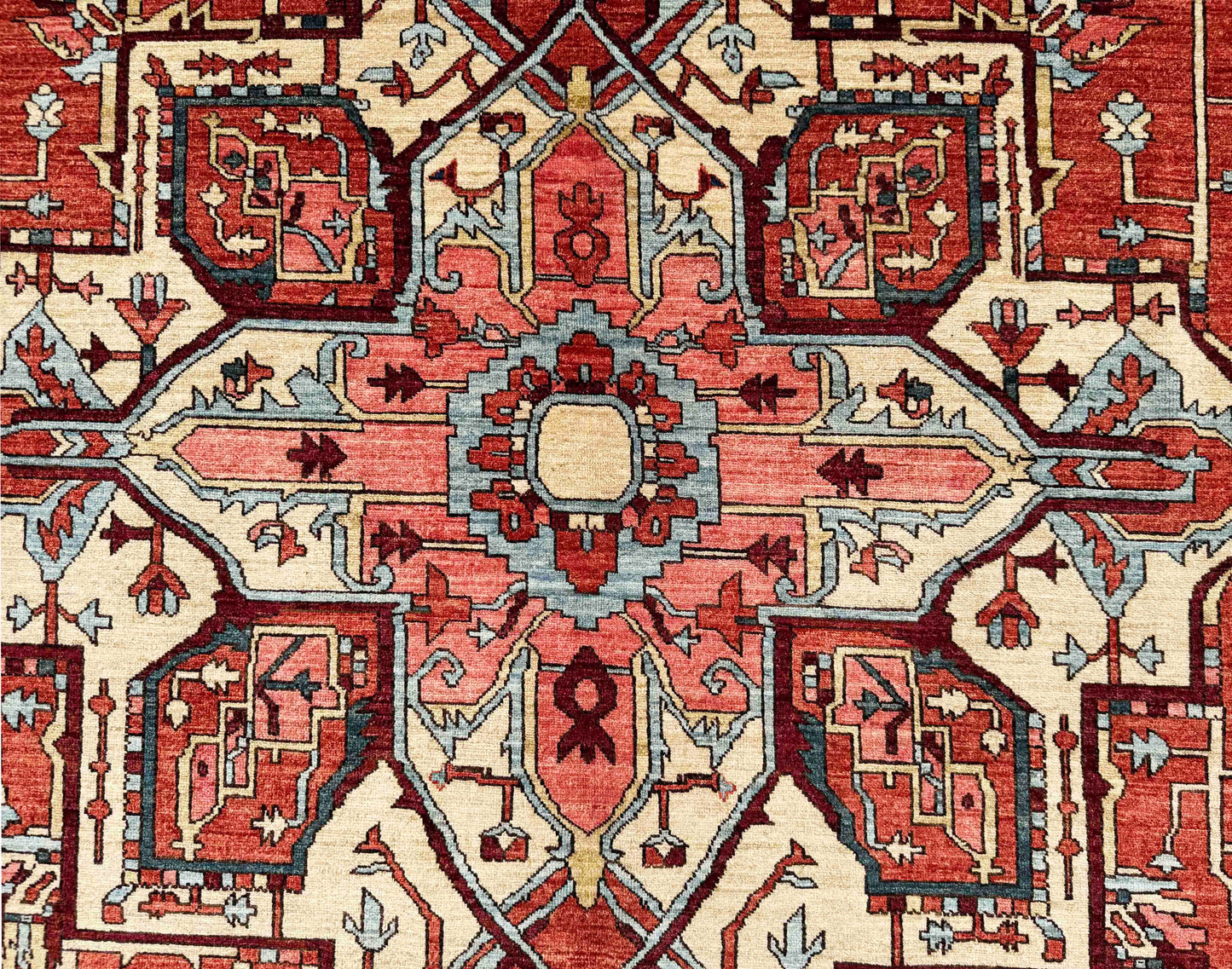 Turkmen weave Afghan, 19th century Serapi design, 417x299 cm | Rug# 27217