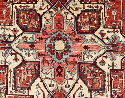 Turkmen weave Afghan, 19th century Serapi design, 417x299 cm | Rug# 27217