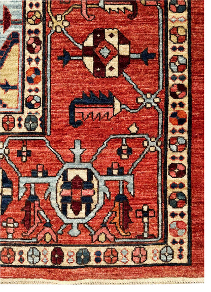 Turkmen weave Afghan, 19th century Serapi design, 417x299 cm | Rug# 27217