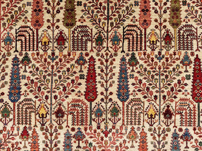 Turkmen weave carpet in  16th century Safavid Garden design, 291x246 cm | Rug #27220
