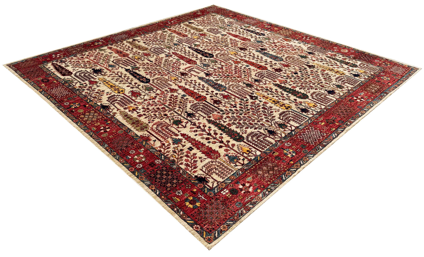 Afghan Turkmen weave, 16th century Safavid Garden design, 363x268 cm | Rug #27221