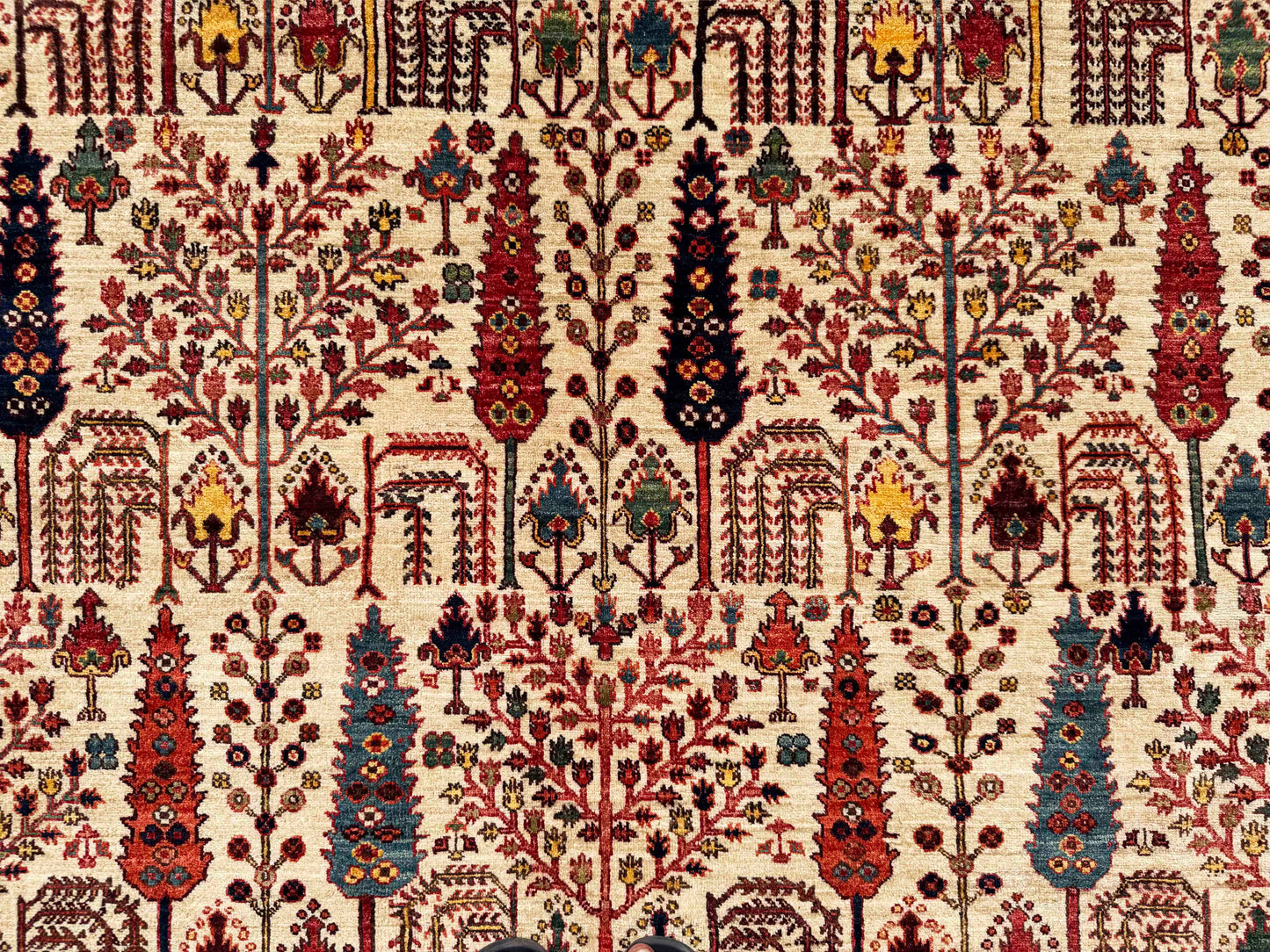Afghan Turkmen weave, 16th century Safavid Garden design, 363x268 cm | Rug #27221