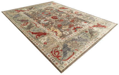 Turkmen weave rug in 16th century Garous Bijar design, 362x257cm | Rug# 27223