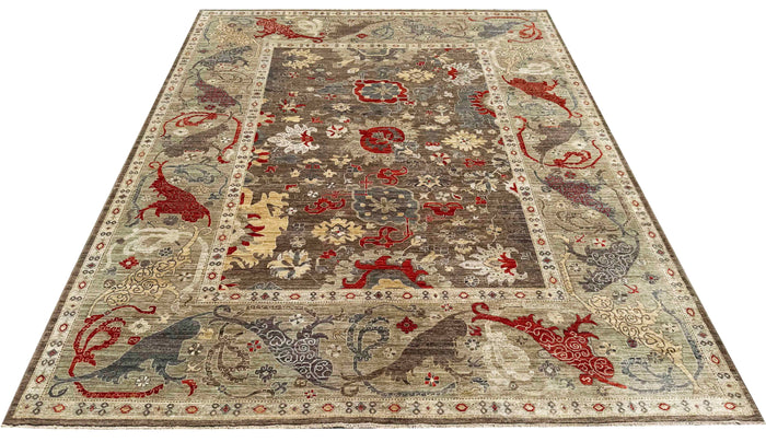 Turkmen weave rug in 16th century Garous Bijar design, 362x257cm | Rug# 27223