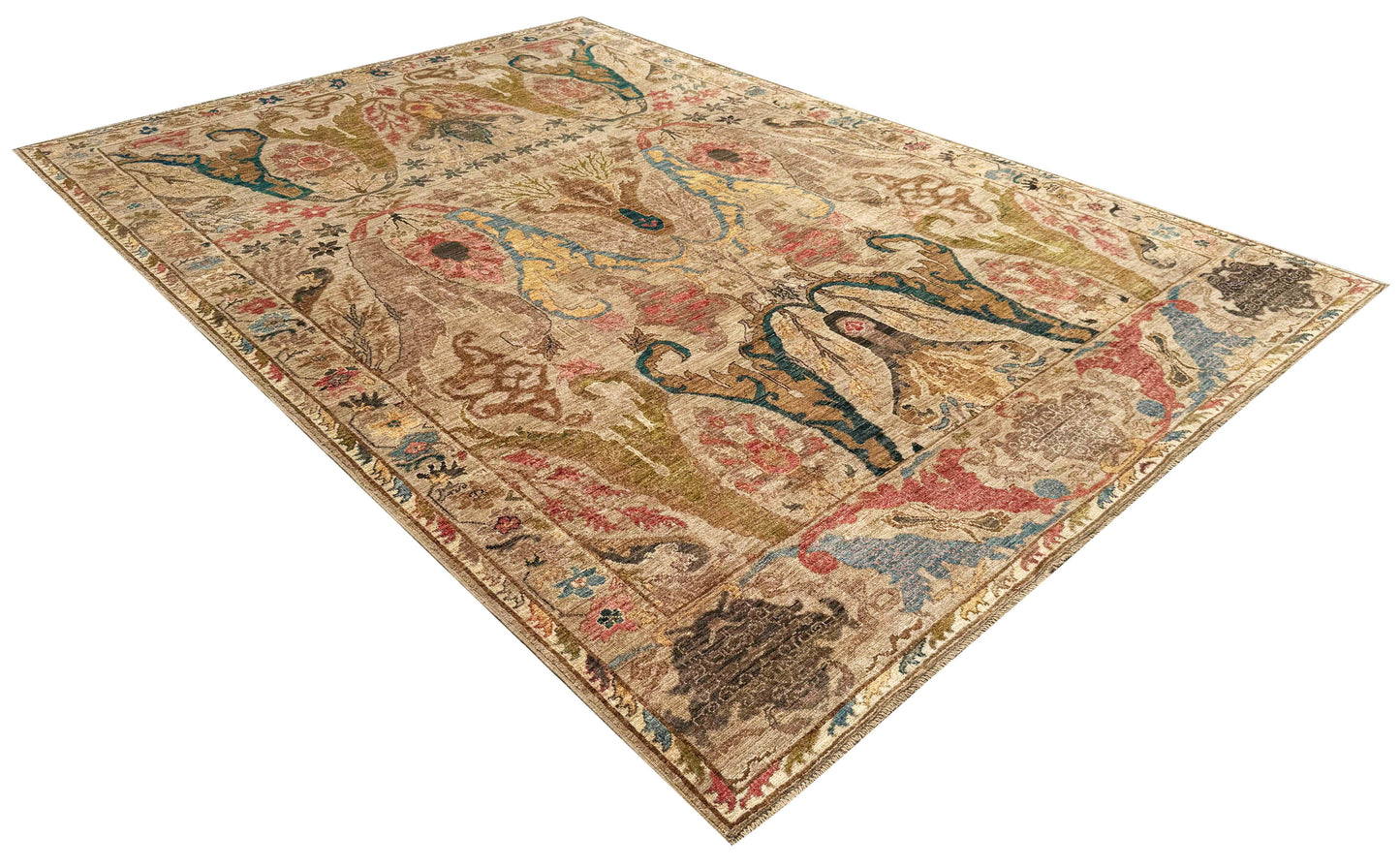 Turkmen weave transitional rug in 16th century Garous  design, 296x207cm | Rug# 27224