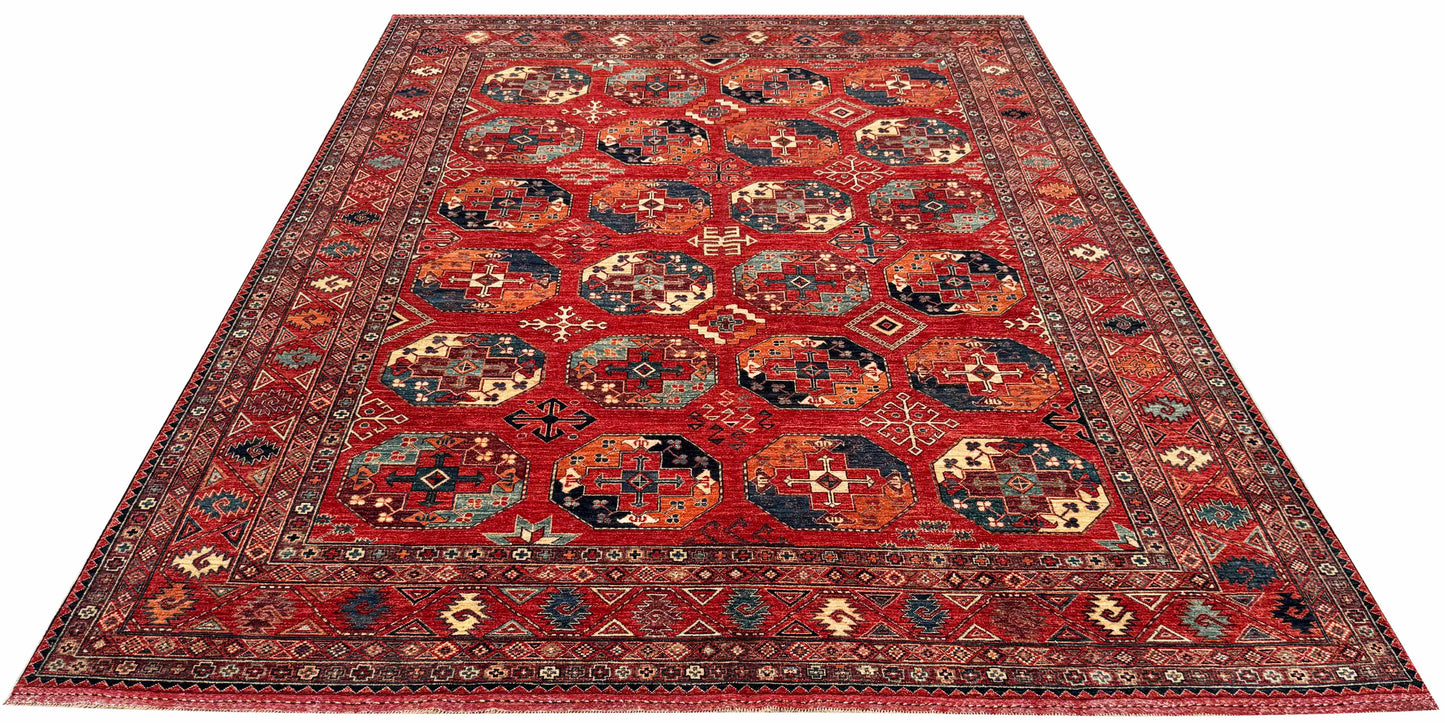 Ersari Turkmen, 12th century Temirdshin Gol inspired, 365x279 cm | Rug# 27225