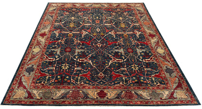 Afghan Turkmen weave,  17th century Garous inspired, 343x265 cm | Rug# 27231
