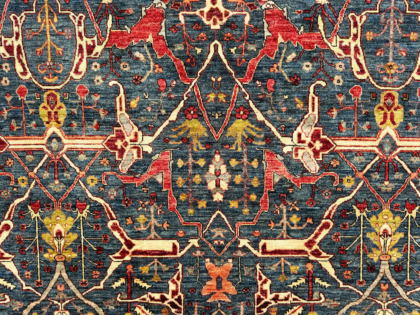 Afghan Turkmen weave,  17th century Garous inspired, 343x265 cm | Rug# 27231