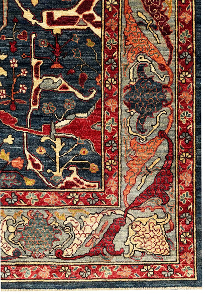 Afghan Turkmen weave,  17th century Garous inspired, 343x265 cm | Rug# 27231