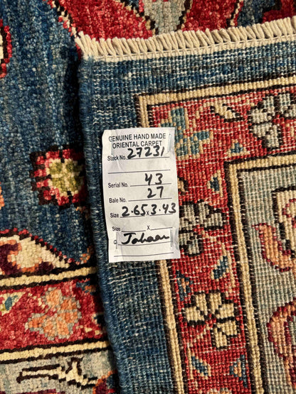 Afghan Turkmen weave,  17th century Garous inspired, 343x265 cm | Rug# 27231