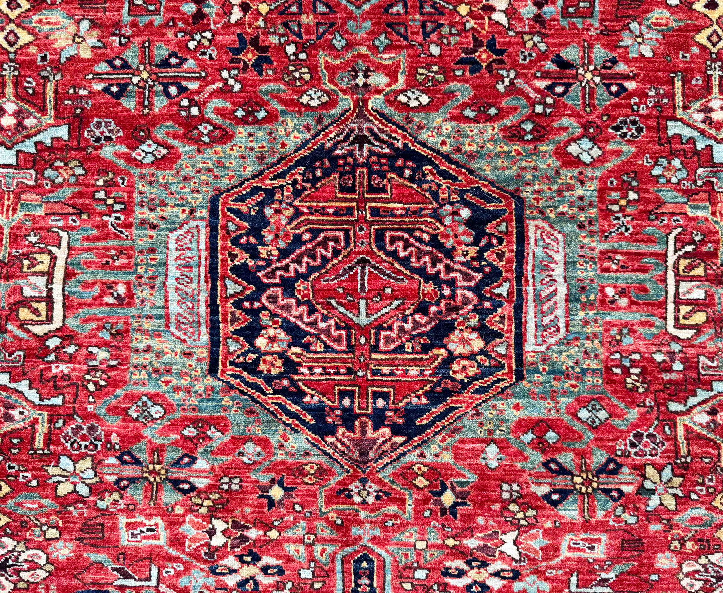 Afghan Turkmen weave in 19th century Heriz design,  283x180cm | Rug# 27232