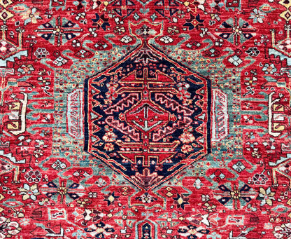 Afghan Turkmen weave in 19th century Heriz design,  283x180cm | Rug# 27232