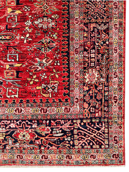 Afghan Turkmen weave in 19th century Heriz design,  283x180cm | Rug# 27232