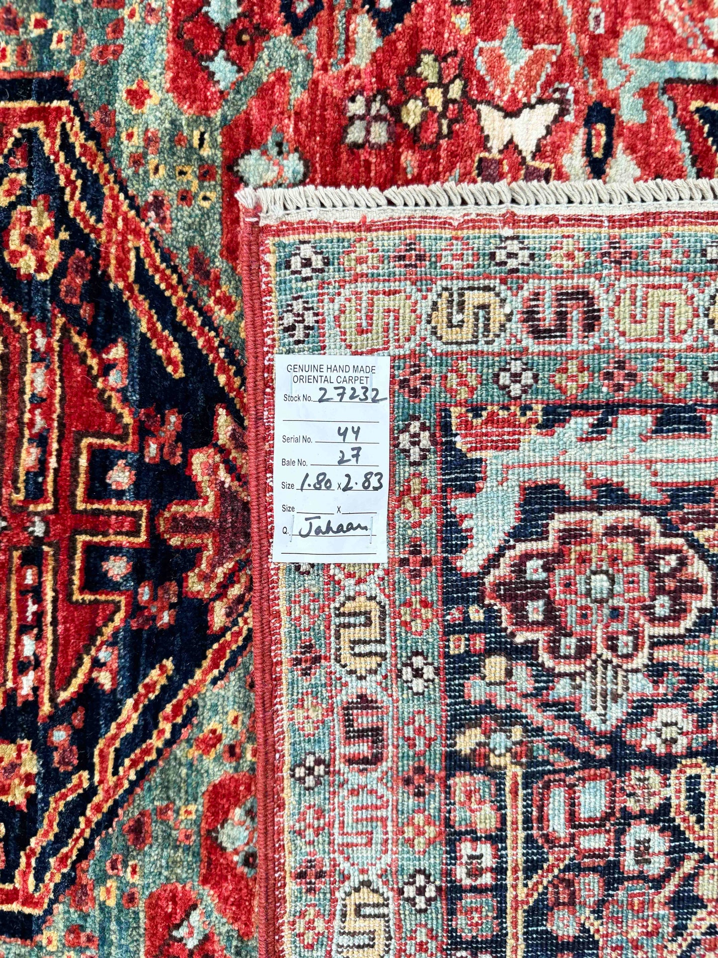 Afghan Turkmen weave in 19th century Heriz design,  283x180cm | Rug# 27232