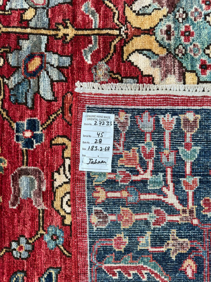 Turkmen weave Afghan,17th Century Safavid inspired,  268x183 cm | Rug# 27233