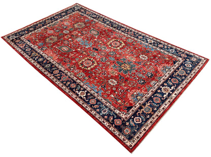 Turkmen weave Afghan, 19th c Sultanabad inspired, 288x174 cm | Rug# 27235