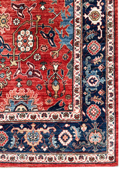 Turkmen weave Afghan, 19th c Sultanabad inspired, 288x174 cm | Rug# 27235