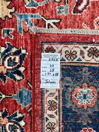 Turkmen weave Afghan, 19th c Sultanabad inspired, 288x174 cm | Rug# 27235