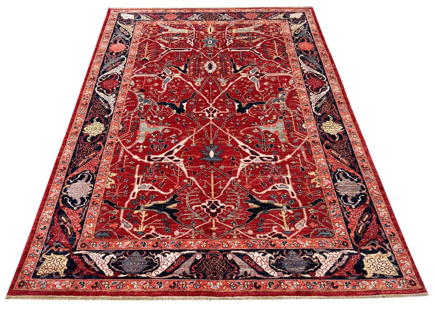 Turkmen weave Afghan, 16th century Bijar inspired, 270x180 cm | Rug# 27236