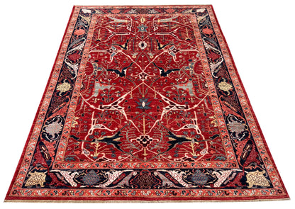 Turkmen weave Afghan, 16th century Bijar inspired, 270x180 cm | Rug# 27236
