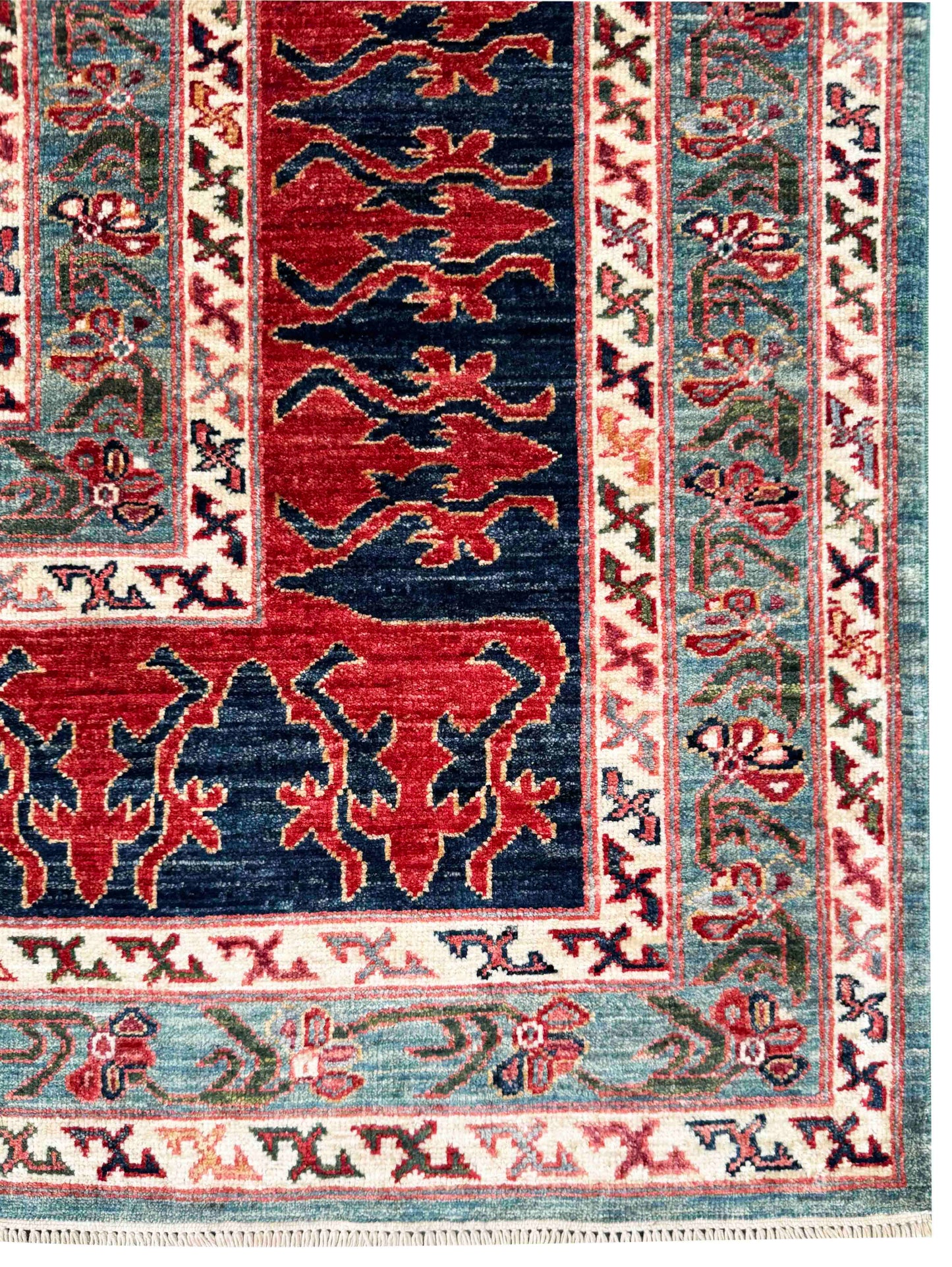Chechen weave Afghan, 19th c Kazak inspired, 295x188 cm | Rug# 27238