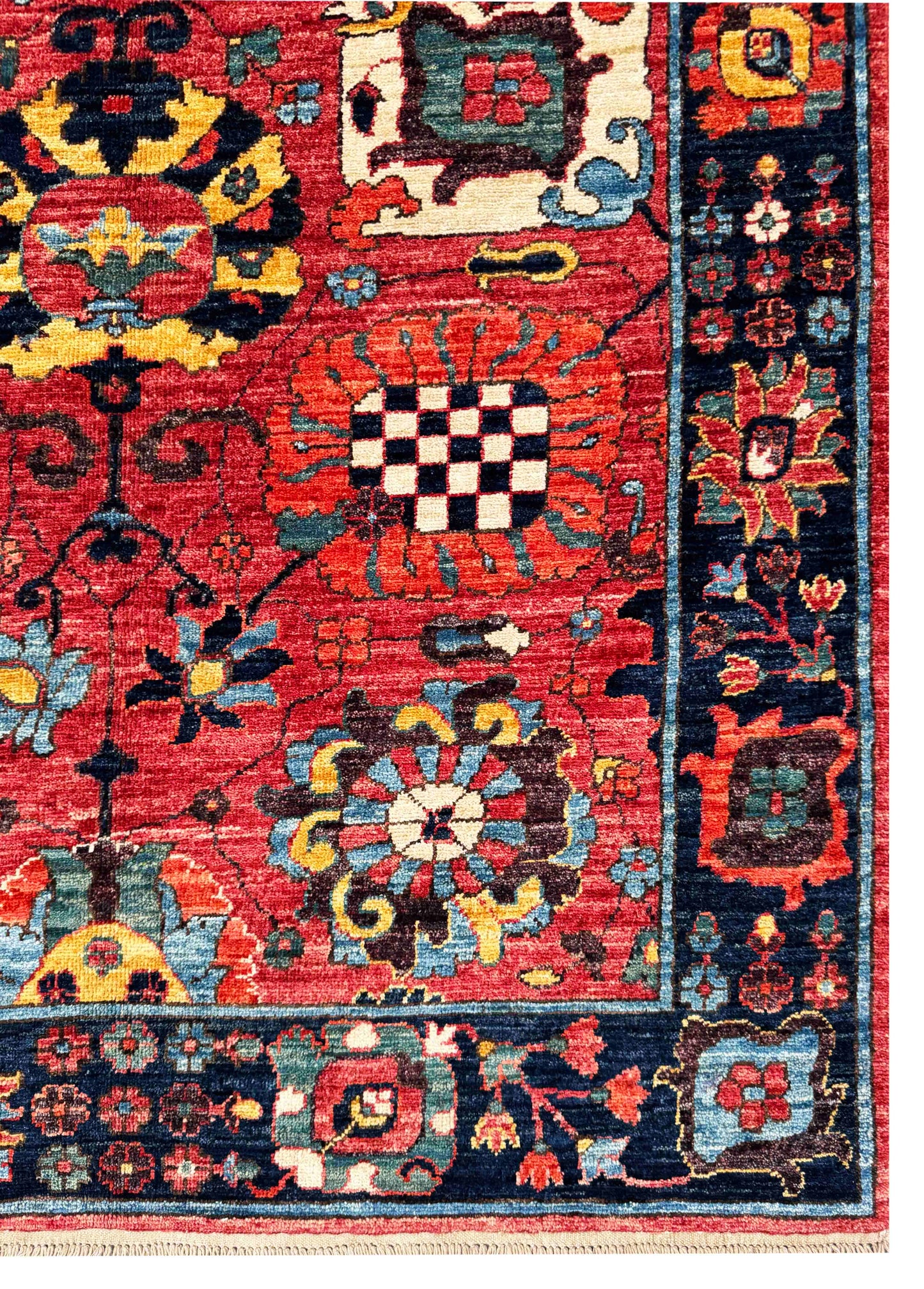 Custom-Made Turkmen weave Afghan,  17th century Safavid guls, 348x125 cm | Rug# 27239
