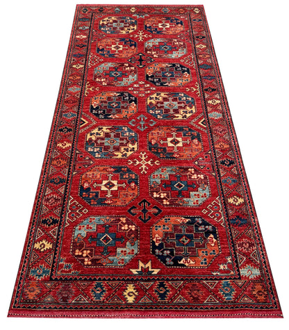 Ersari Turkmen in 12th century Temirdshin guls, 304x125cm | Rug# 27240